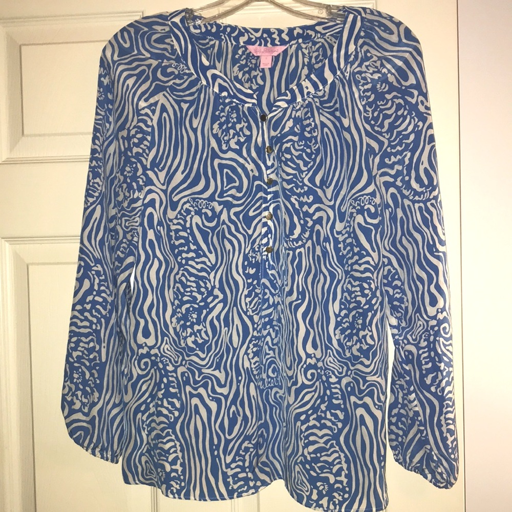 Lilly Pulitzer Silk Camille Top EUC